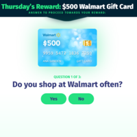 Rewards Locker: $500 Walmart Gift Card